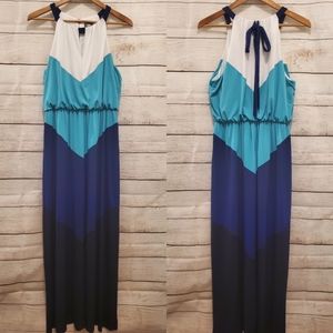 Vince Camuto Multicolor Chevron Print Maxi Dress, Size 12